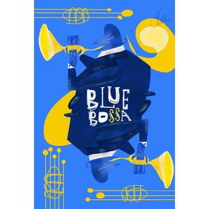 8x12_Blue bossa - signed new