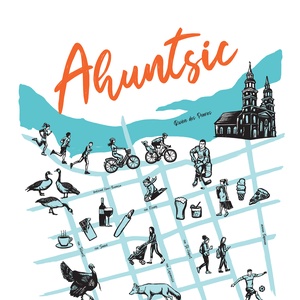 Carte du quartier Ahuntsic en collaboration avec Espace Flo