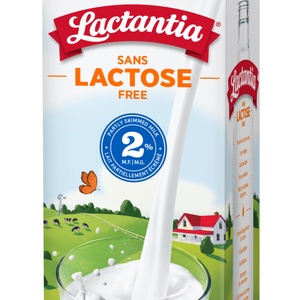 Carton de lait sans lactose, format 2 litres