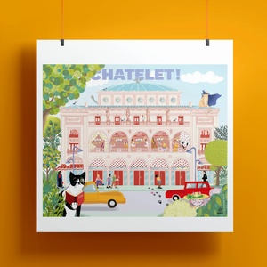 L'affiche sur fond jaune