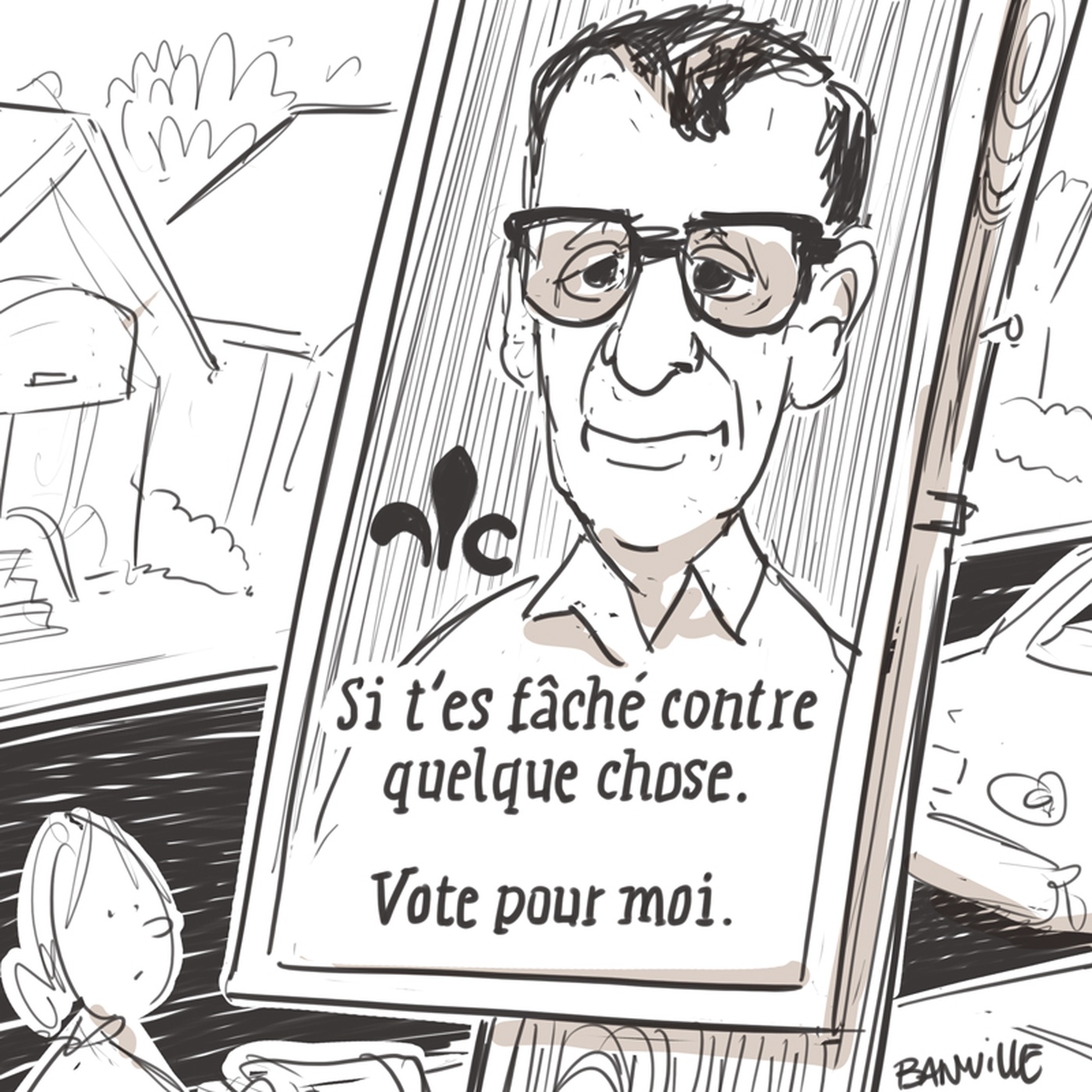 Banville - Caricature pour les élections provinciales 2022
